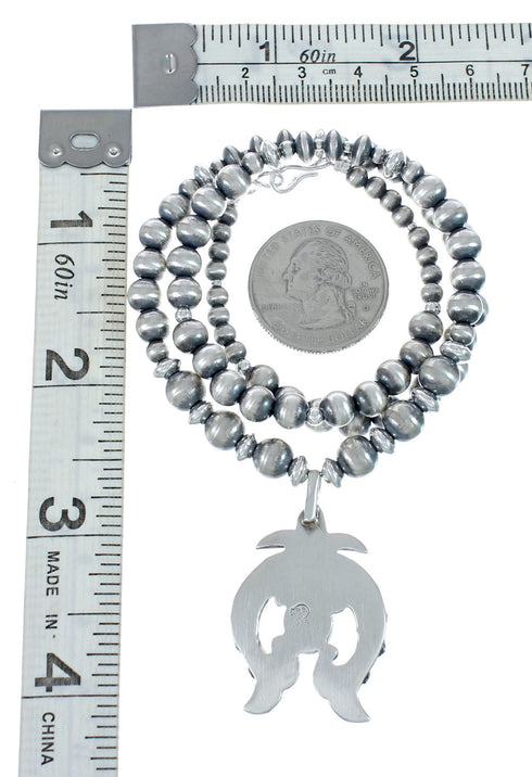 Sterling Silver Turquoise Navajo Naja Necklace AX129539